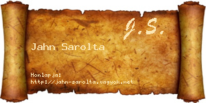 Jahn Sarolta névjegykártya