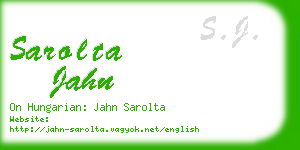 sarolta jahn business card